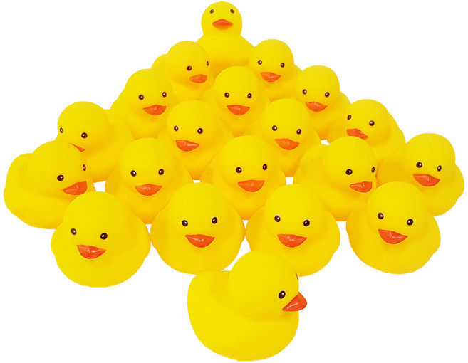 아가플러스 삑삑이 미니 목욕오리, 노랑, 20개