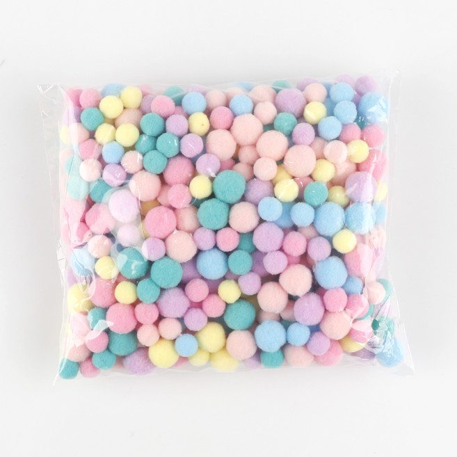 유니아트 솜사탕 퐁퐁 파스텔 폼폼이, 혼합색상, 1개