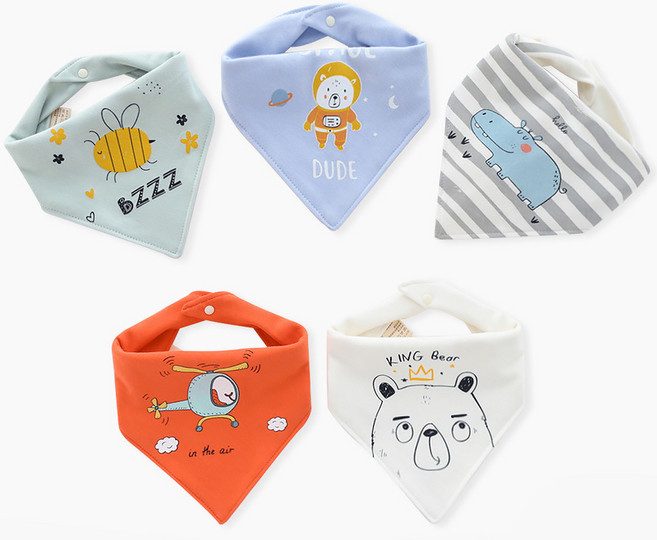 스타도어 유아용 캐릭터 삼각스카프빕 5종 세트