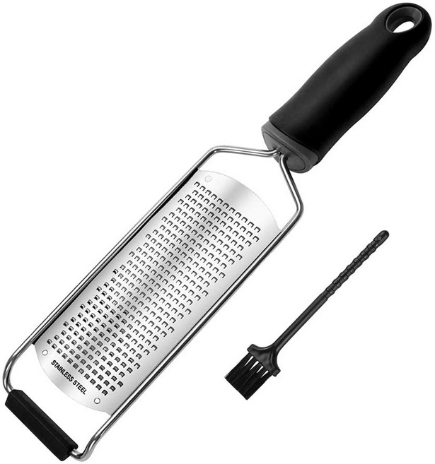 토비메모리 치즈 그라인더 제스터 와이드형, 블랙 + 실버, 1개