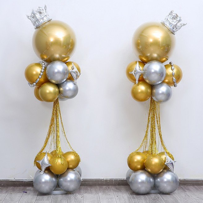 피앤비유니티 축제행사파티용 08 대형풍선기둥세트, 크라운골드, 1세트