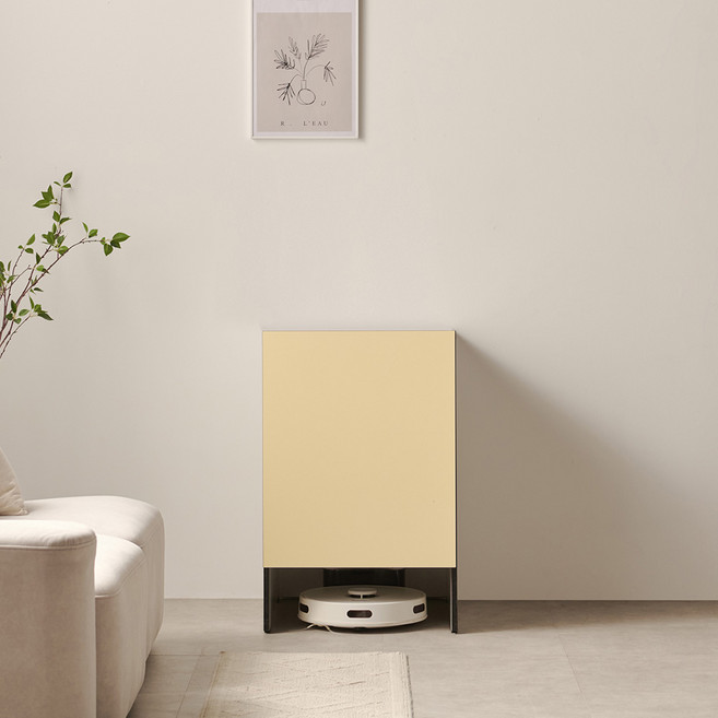 마마룸 헤스티아 로봇청소기 수납장 실속형, 연노랑