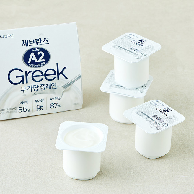 세브란스에이투 그릭요거트 무가당 플레인 4개입, 320g, 1개