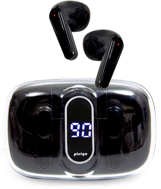 PLEIGO TWS 무선 충전 LED 디스플레이 블루투스 이어폰 N660 블랙 12.6시간