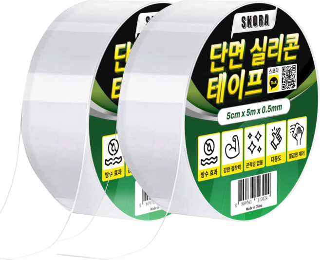스코라 초강력 실리콘 틈새차단 방수 단면 테이프, 2개
