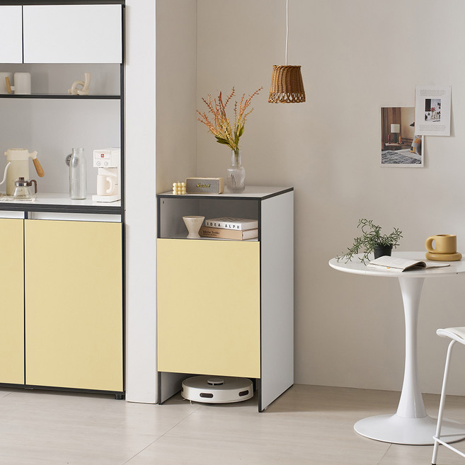 마마룸 헤스티아 로봇청소기 수납장 오픈형, 연노랑