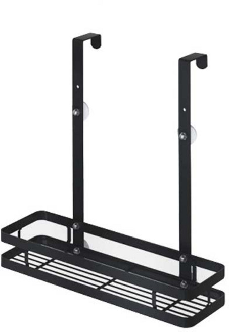 무타공마켓 샤워부스 걸이형 욕실선반 1단 + 미니스패너, 블랙, 1개