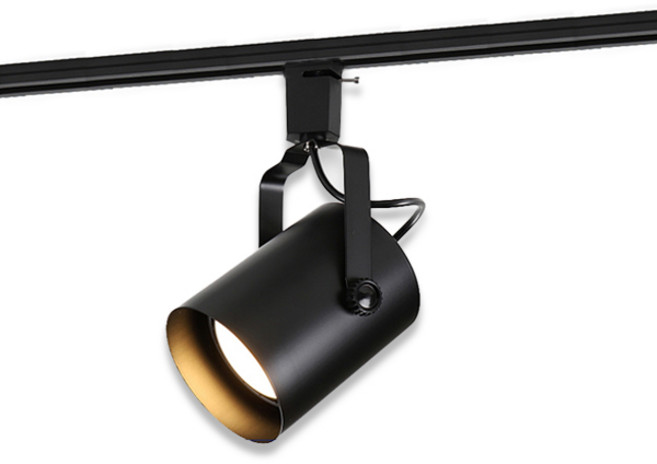 KDT 인테리어 레일용 등기구 원통형, 블랙, 1개