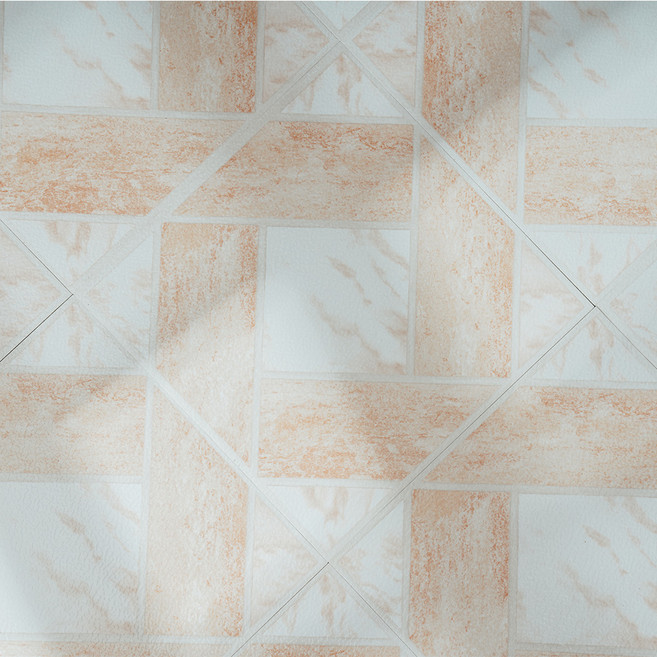 DIY好組裝彈性防火地磚 0.25坪 9片, 粉紅復古磚色, 1盒