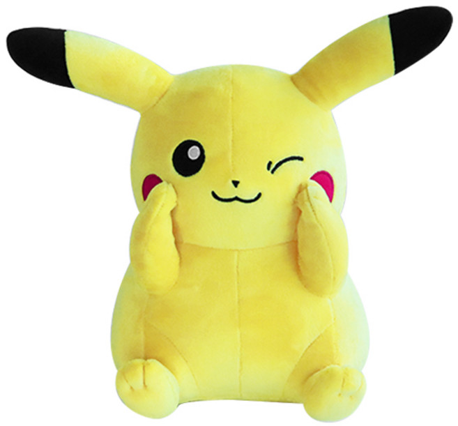 PoKeMoN 寶可夢 眨眼皮卡丘絨毛娃娃, 混合色, 25cm