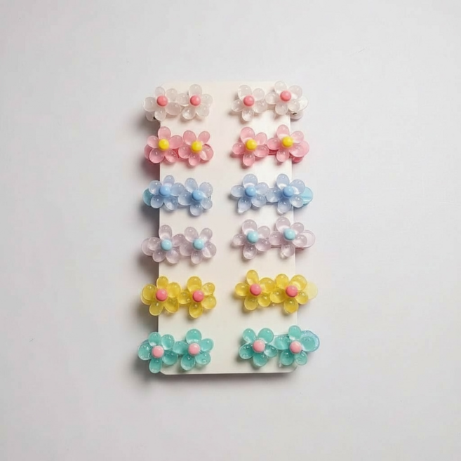 아르베 젤리통통 머리핀 12종 세트 꽃