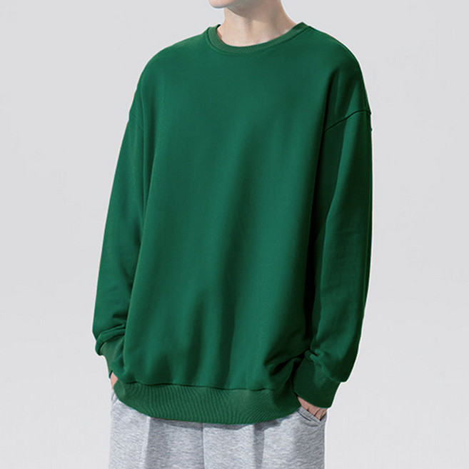 엠씨티 프리미엄 오버핏 DY 3단쭈리 무지 맨투맨