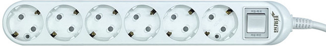 번개표 뉴 통합 멀티탭 6구 WI-MC31661, 5m, White + Gray, 1개
