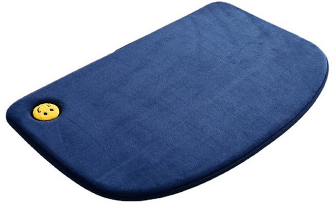 하이어리 심플 스마일 주방 화장실 발매트, 네이비