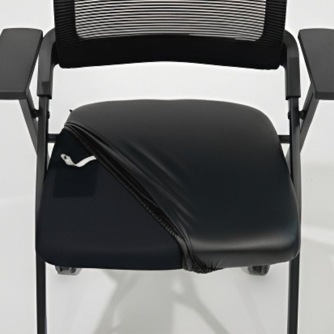 제이에스맘 가죽 PU 방수 식탁 의자 방석 커버, 1개, 블랙