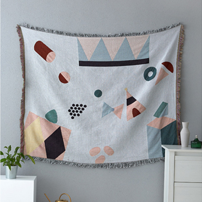 JCP 기하학 도형 소파 블랭킷