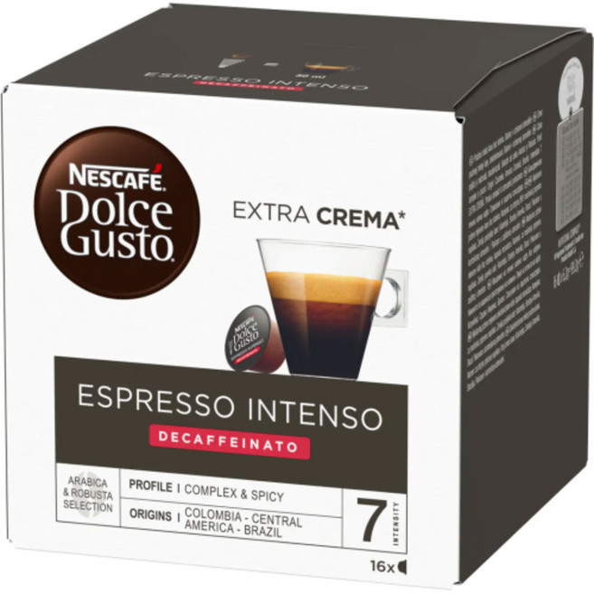 NESCAFE 雀巢咖啡 Dolce Gusto 多趣酷思 中度烘焙濃咖啡膠囊 低咖啡因, 6.2g, 16個裝, 1組