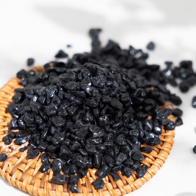 플라워트리 화분 어항 바닥재 프리미엄 칼라스톤 3~5mm 흑색, 1개, 1kg