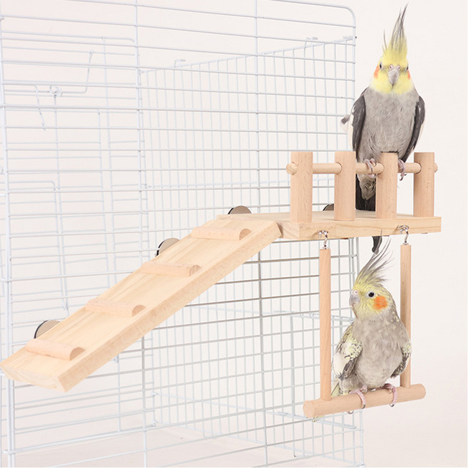 칠시 앵무새 계단 그네 횃대, 혼합색상, 1개