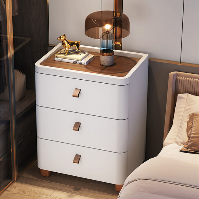 자시민 3단 서랍 쇼파 침대 우드상판 협탁, 화이트, 1개