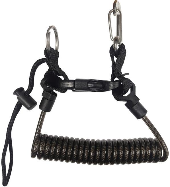 라이칸 스쿠버 다이빙 랜야드 100cm, 검정