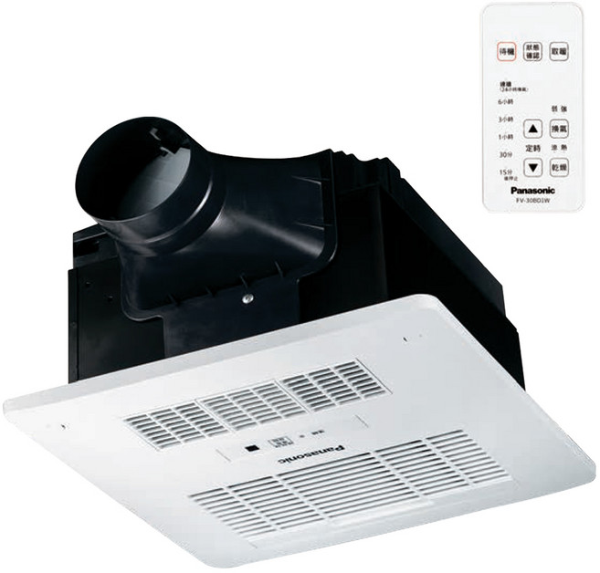 Panasonic DC馬達 陶瓷加熱 浴室換氣暖風機 無線遙控 不附安裝, FV-30BD1R, 白色
