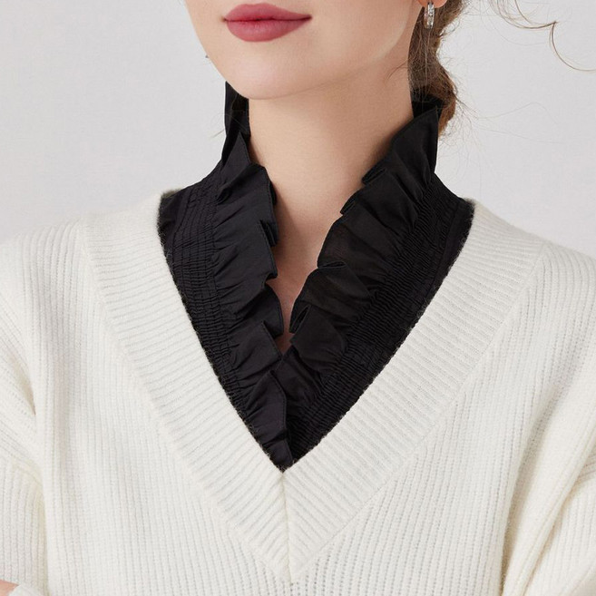 마이워니 레이어드 페이크 브이 프릴 카라