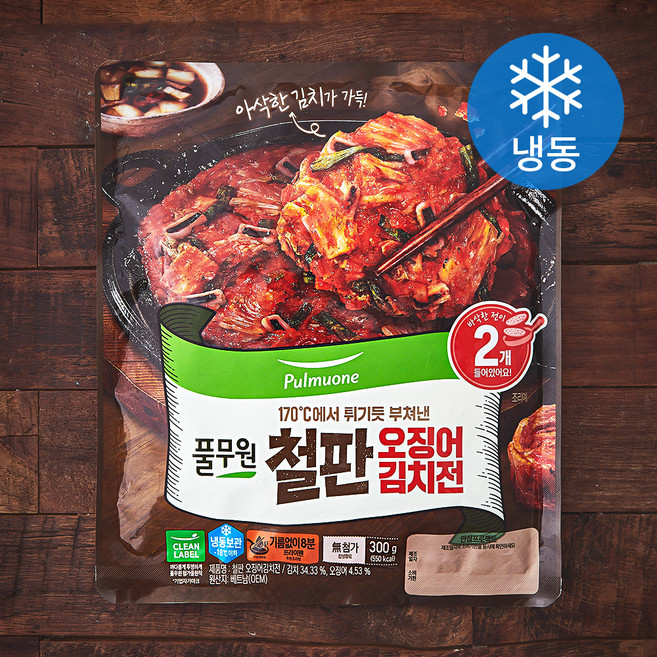 풀무원 철판 오징어 김치전 (냉동), 300g, 1개