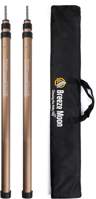 브리즈문 텔레스코픽 슬라이드 텐트 타프 폴대 탄 베이지 2p + 전용가방 세트, 1세트