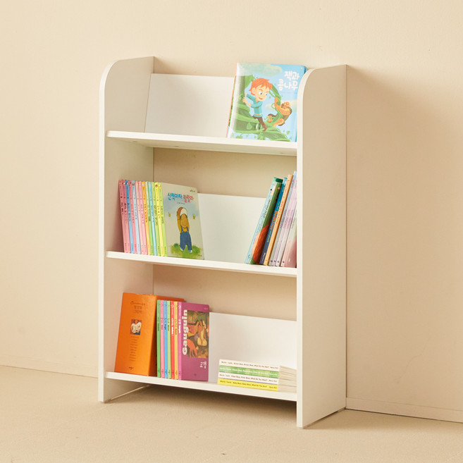 예다움 아동용 오픈 책장, 화이트, 3단