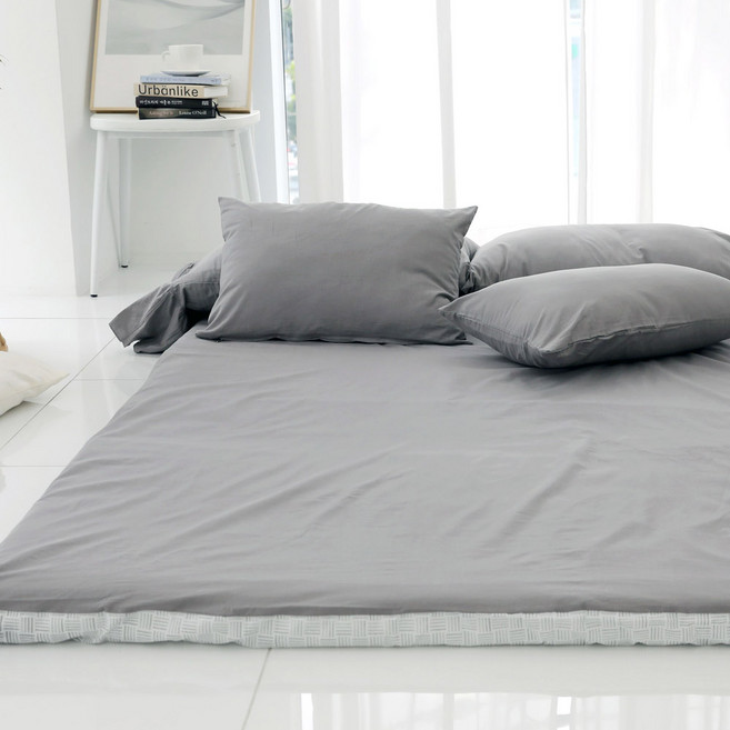 스코홈 국내 제조 순면 해피시리즈 홑겹 요커버, 해피그레이