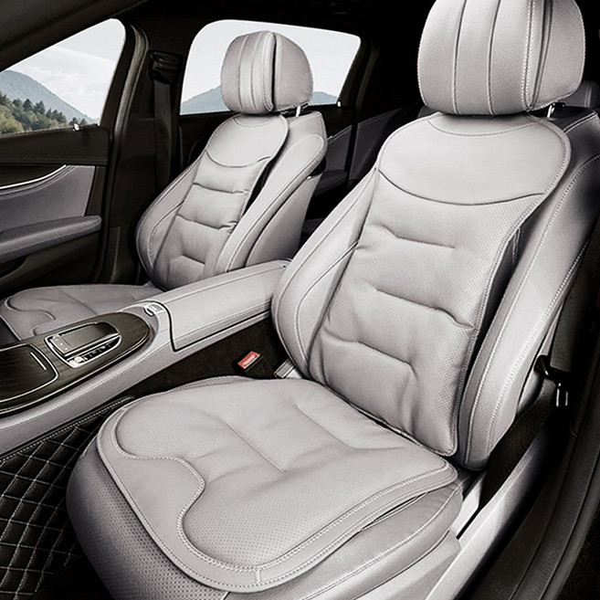 GMZ MOTORS 汽車座椅套 豪華座椅 Vibos 壓花靠背 + 坐墊 單人座套組, 1套, 棉米色