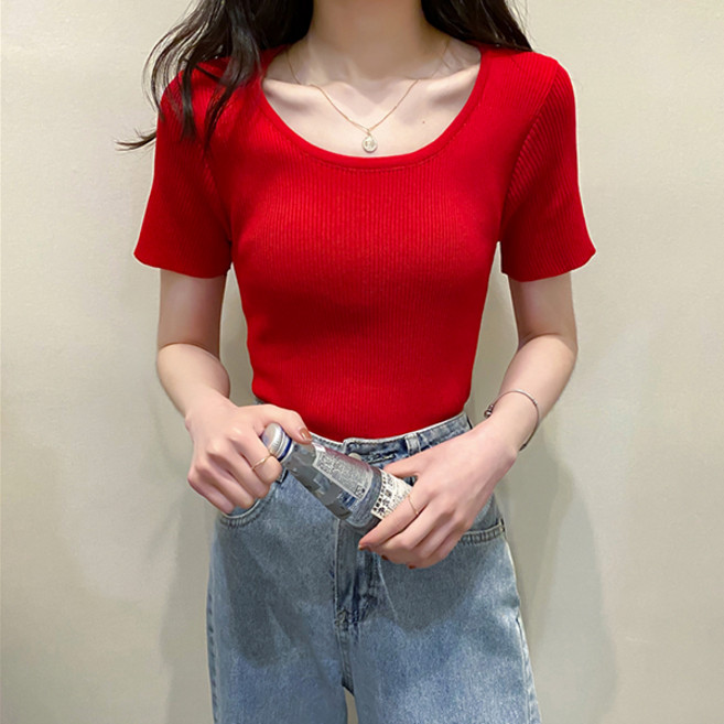 LUNA GIRL 女款Rogan修身短袖針織衫 L25SMKN031301