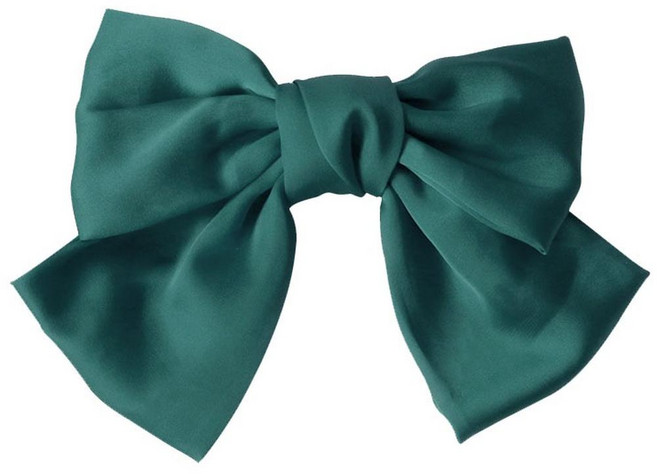 SOOSDA 高級絲綢緞面大蝴蝶結自動髮夾 366