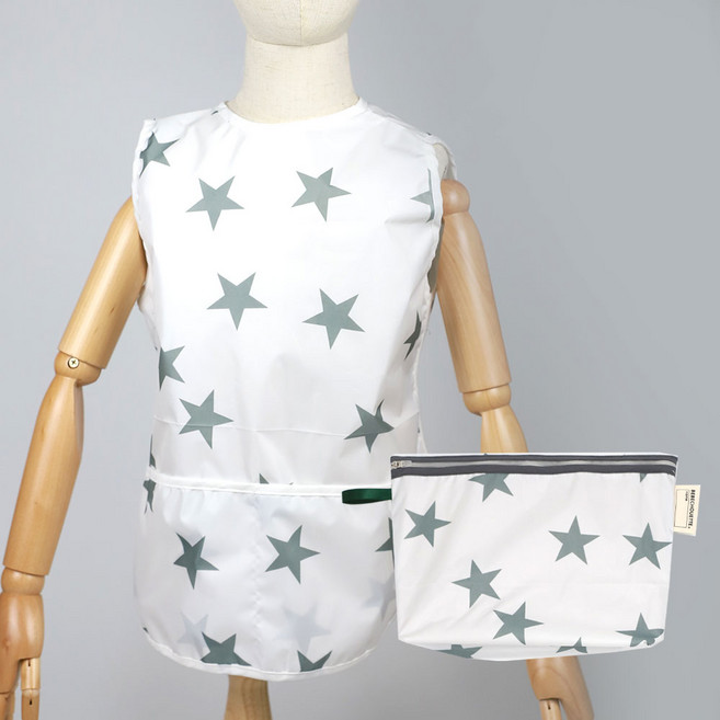 베베슈에뜨 아동용 방수 민소매 앞치마 파우치 세트