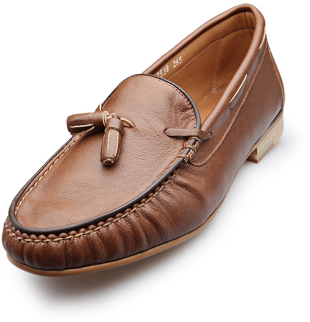 VONIN 남성용 가죽 링클포인트 태슬 로퍼구두 JH014TBR