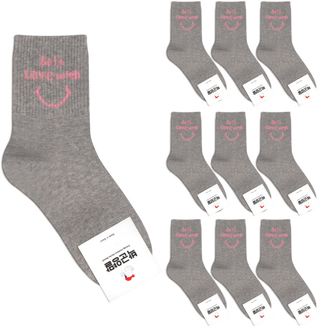 박군 여성용 레터링카바 10족 양말
