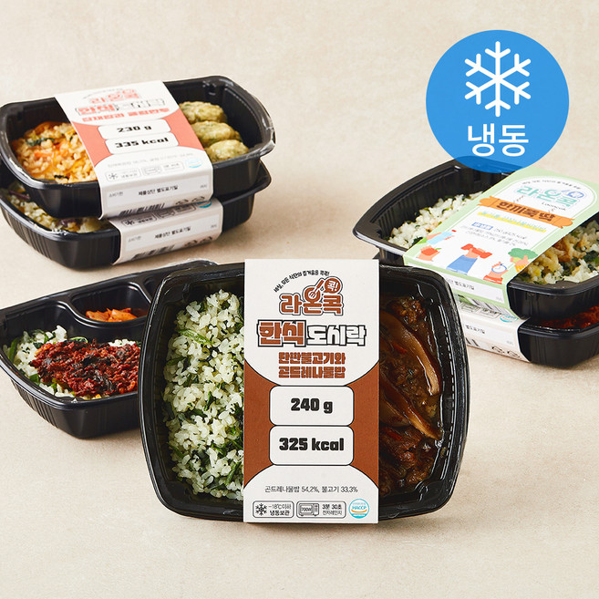 라온콕 한식도시락 6종 세트 1430g (냉동), 1세트