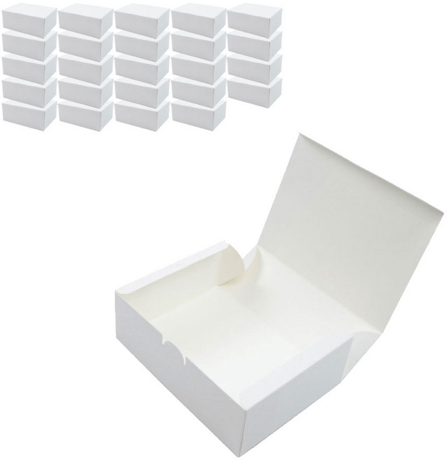 포장대장 일회용 식품 종이박스 화이트 소, 25개