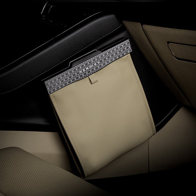 벤딕트 차량용 2세대 LED 쓰레기통 + 봉투 세트 앞좌석용, 올리브 브라운, 1세트