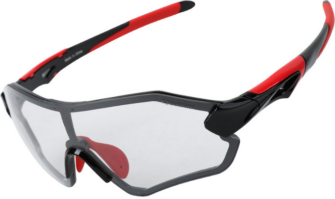 오클랜즈 변색 편광 선글라스 QX30, 블랙레드프레임-변색렌즈, 1개