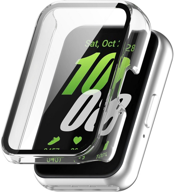 루아러블 갤럭시 핏3 액정보호 강화유리 필름 풀커버 케이스, 투명, 1개