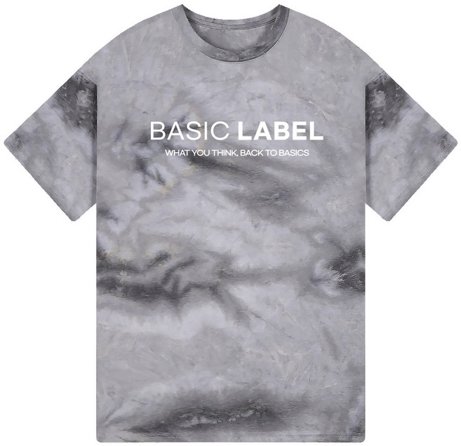 베이직라벨 기본로고베이직 물나염 반팔티 BED_6016