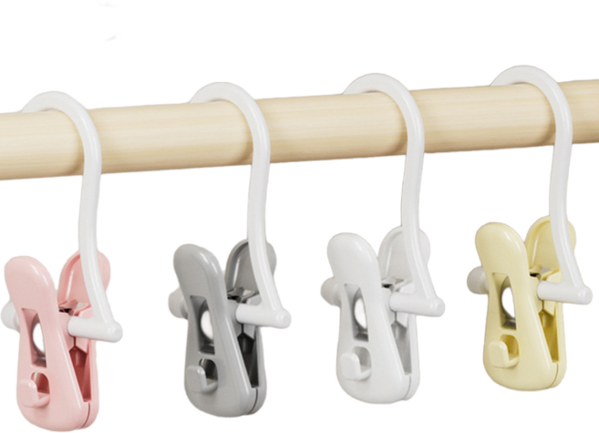 해피굿즈 다용도 강력고정 빨래집게, 크림옐로우, 핑크, 그레이, 화이트, 4개