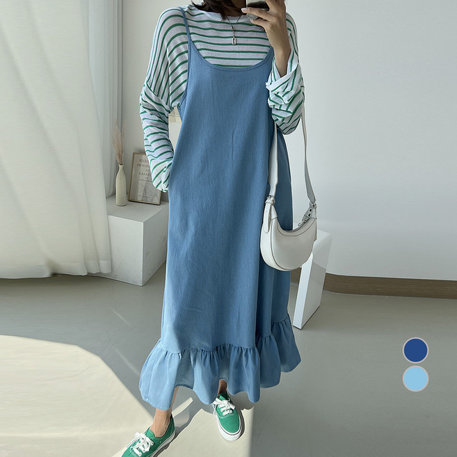 KOOLCOO 女款緊身牛仔連身裙