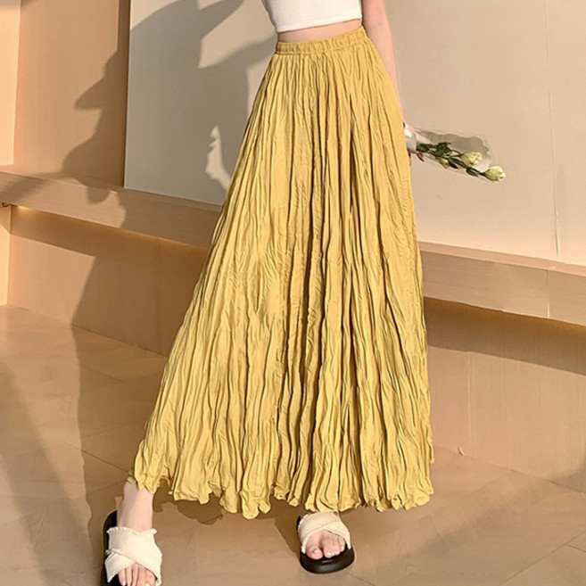 포플러앤씨 여성용 시메이니 A라인 플리츠 스커트 P26SMSK030623