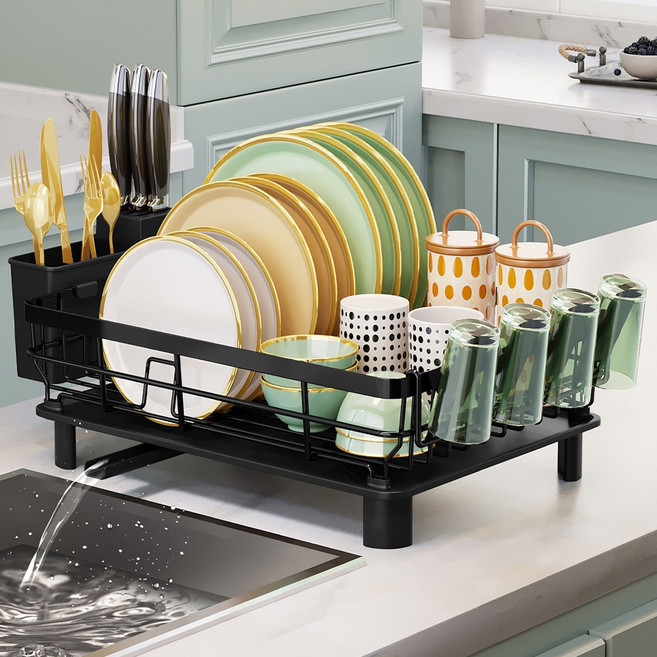 휘케이 대용량 식기 건조대, 1단, 블랙, 1개