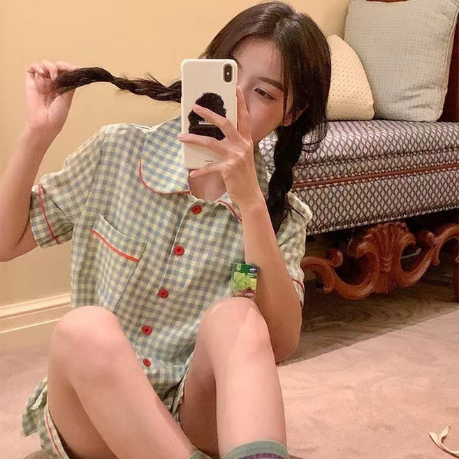 피어니스트 여성용 냉감 여름 잠옷 반팔 상하의 세트