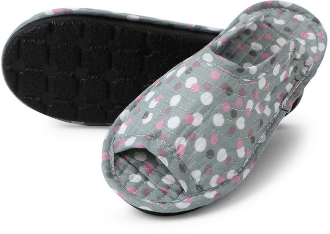 키키디 여성용 힐링 쿠션 실내화, 그레이도트, 1개