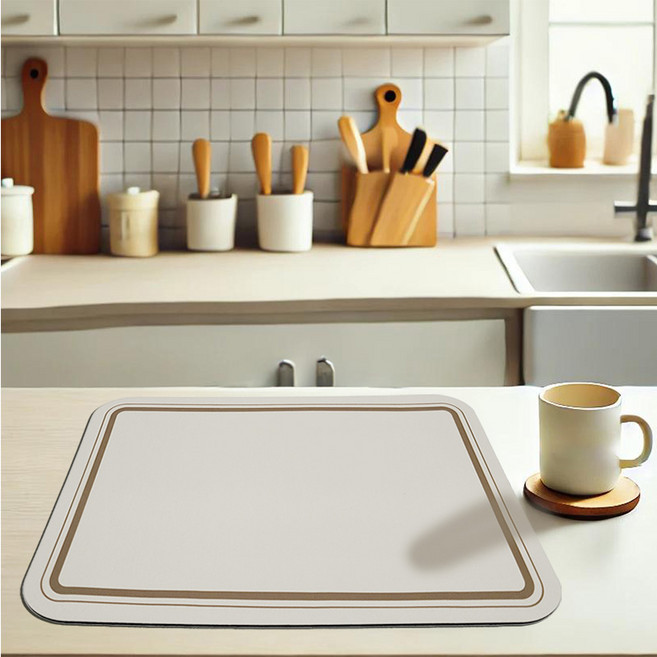 룰루홈 규조토 드라잉매트 식기 건조매트, 베이직라인, 1개